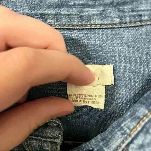 J. Crew Chambray Dress Women Denim 1/2 Button Front Roll Tab Sleeve - Picture 4 of 5